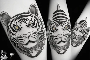 Japanese tiger on the hill tattoo idea