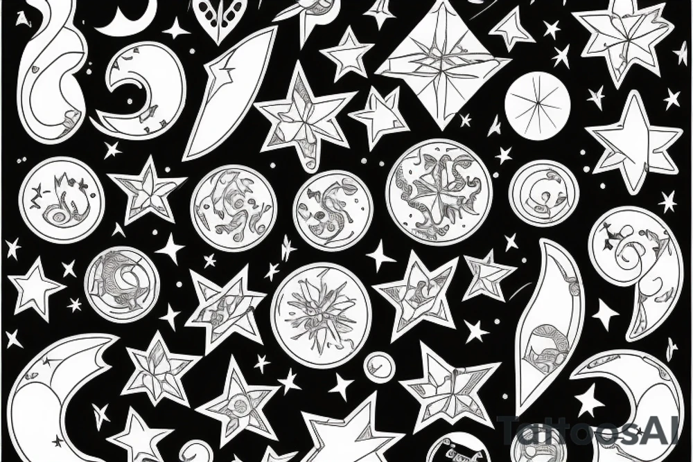 small falling star tattoo idea