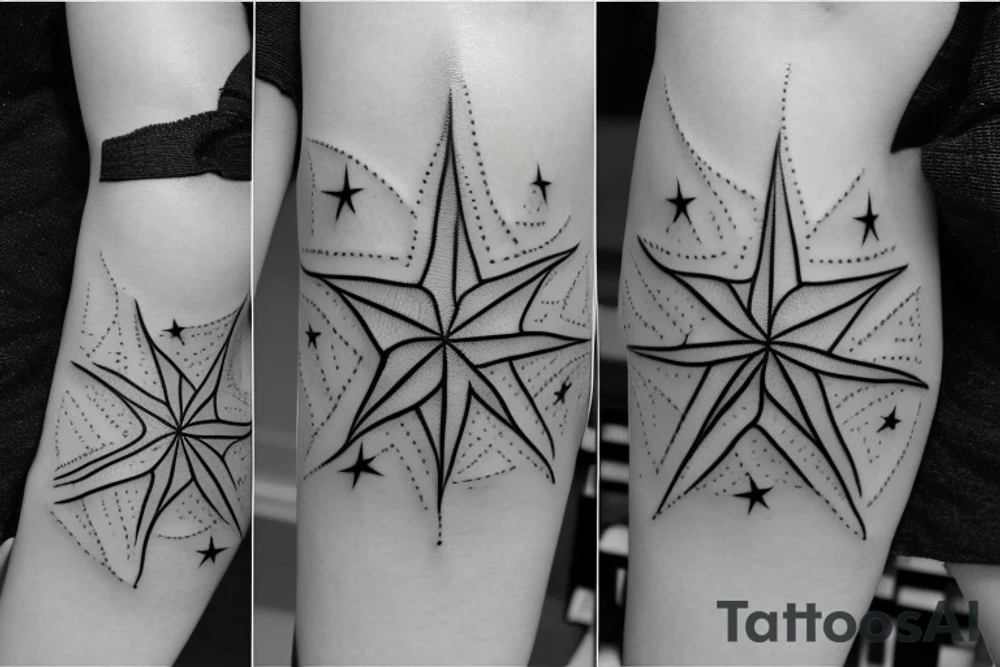 small falling star tattoo idea