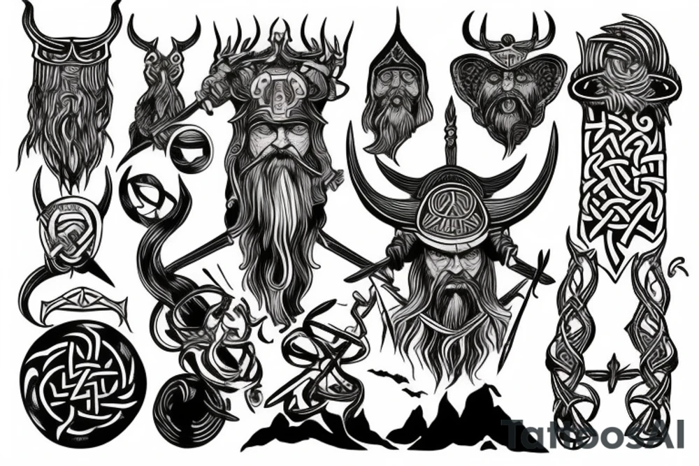 Odin god of Viking tattoo idea