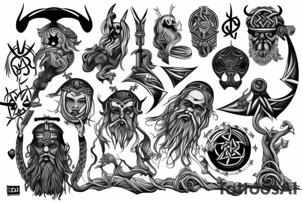Odin god of Viking tattoo idea