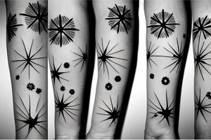 small falling star with a plume tattoo idea