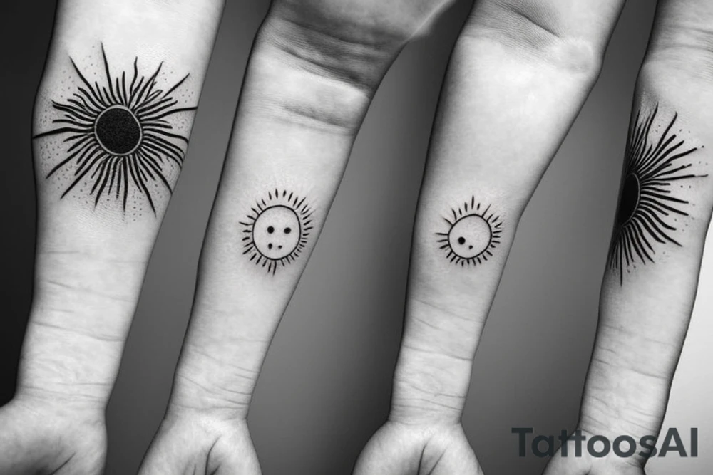 minimalistic landscape with palm sun and sea tattoo idea minimalistic landscape with palm sun and sea tattoo idea