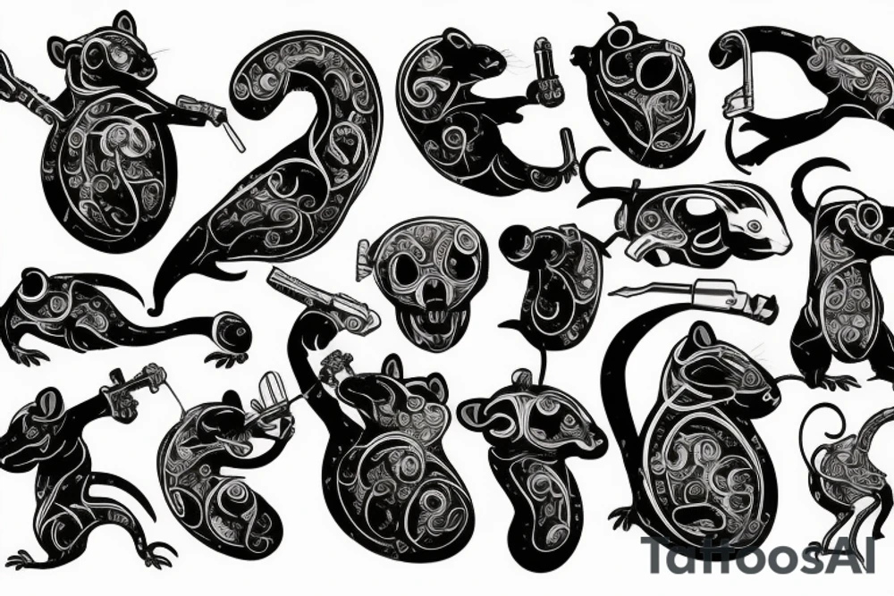 Rat with gun tattoo idea