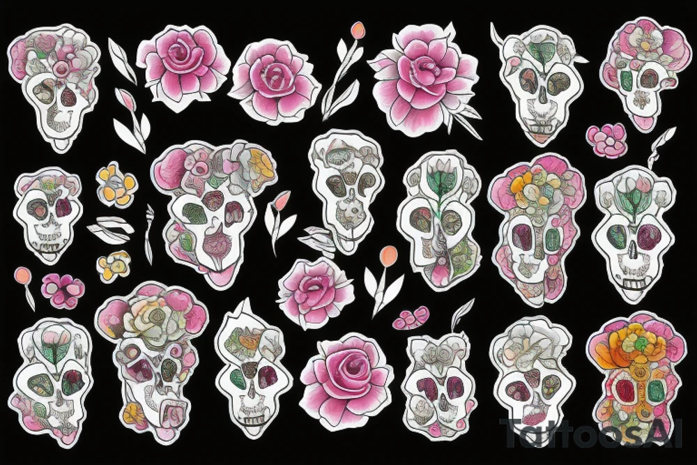 Ram with flowers tattoo idea