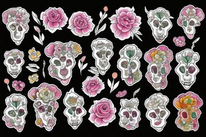 Ram with flowers tattoo idea