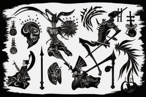 Picture line drawing Don Quixote Mill tattoo idea