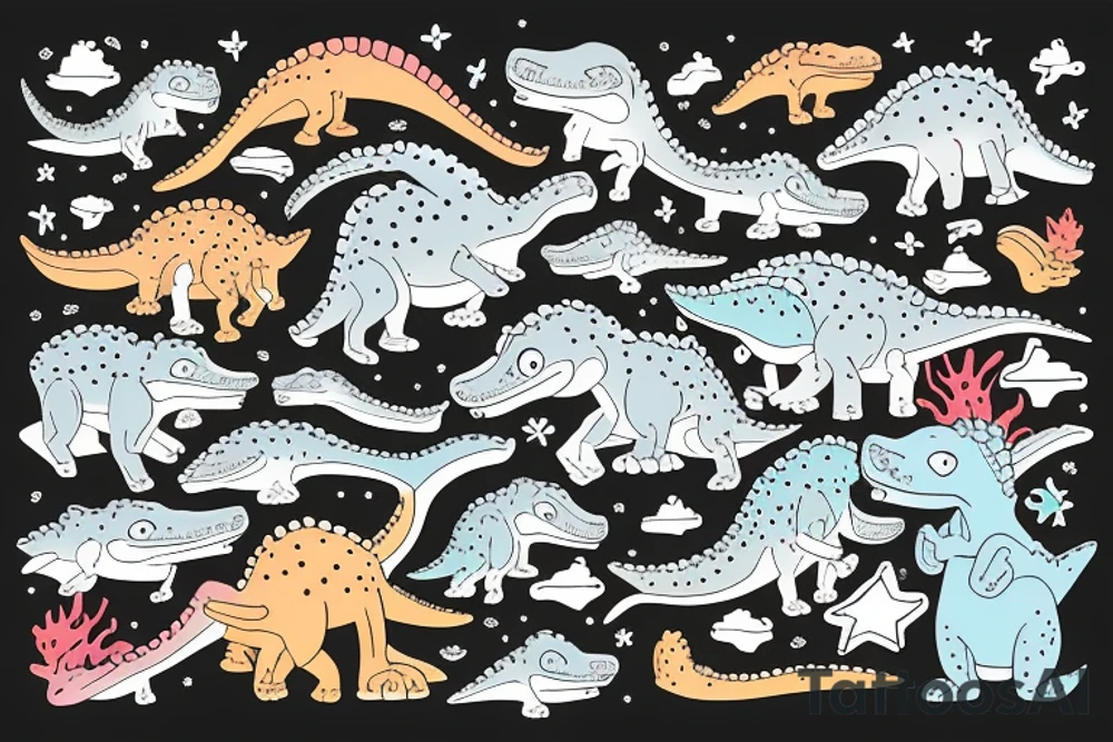 Dinosaur wears sweater tattoo idea