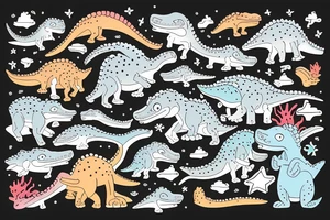 Dinosaur wears sweater tattoo idea