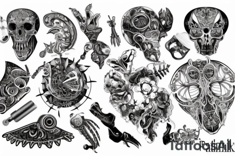 Лампа накаливания с языками пламени tattoo idea