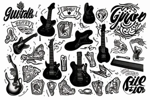 Guitar, fire tattoo idea