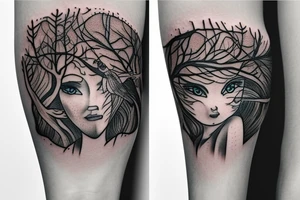 Tree with girl on a swing tattoo idea