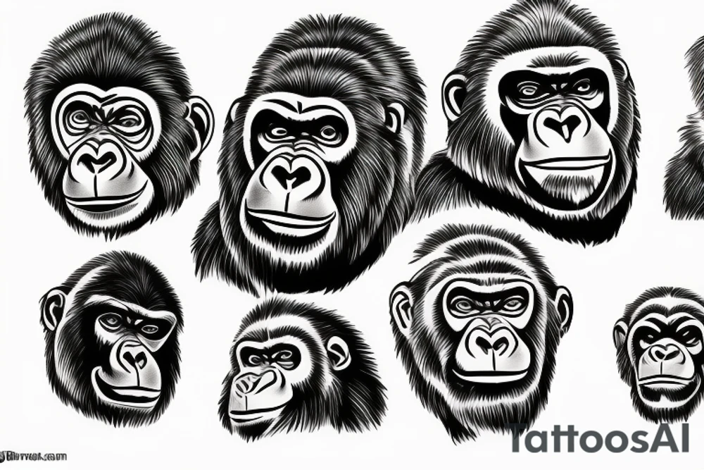 Gorilla's head tattoo idea