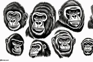 Gorilla's head tattoo idea