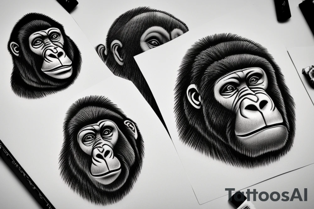 Gorilla's head tattoo idea