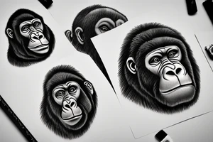Gorilla's head tattoo idea