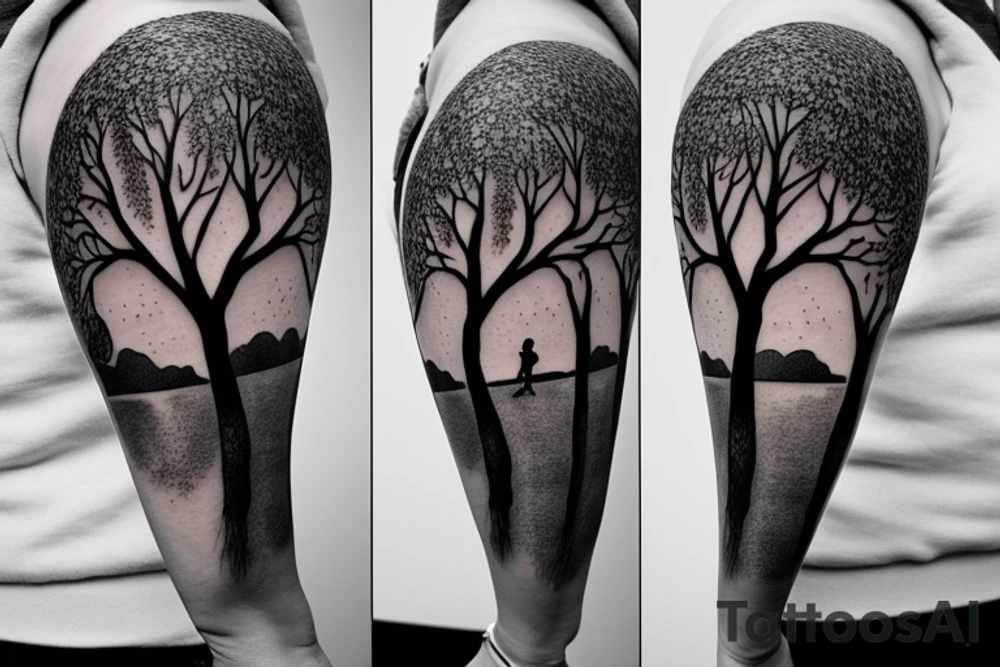 Tree with girl on a swing tattoo idea