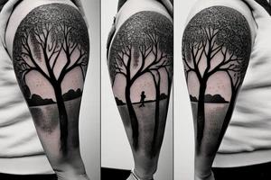 Tree with girl on a swing tattoo idea