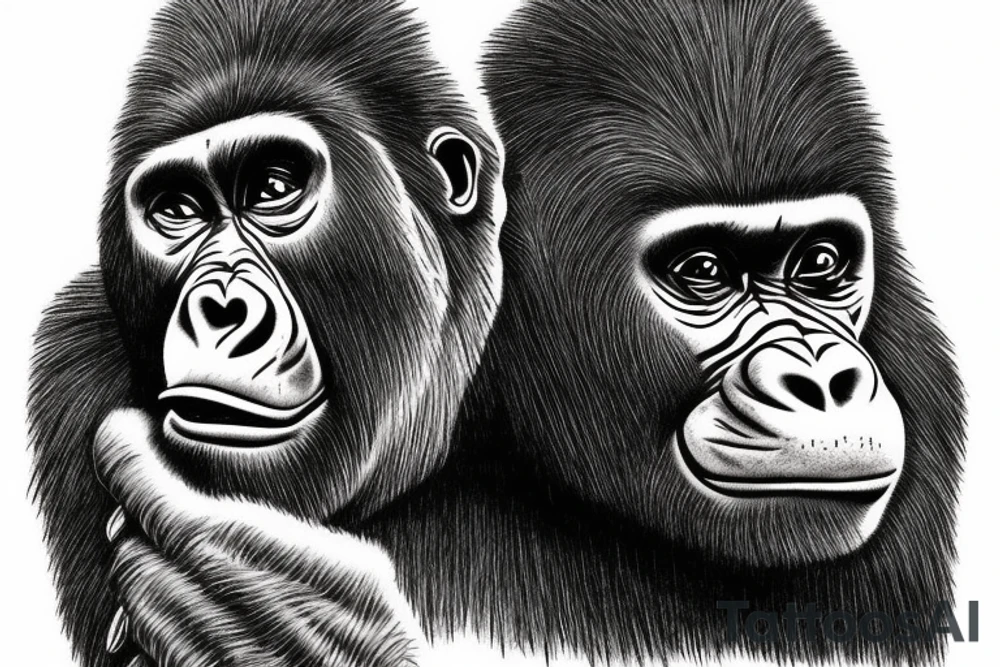Gorilla's head tattoo idea