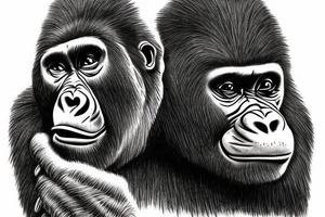 Gorilla's head tattoo idea