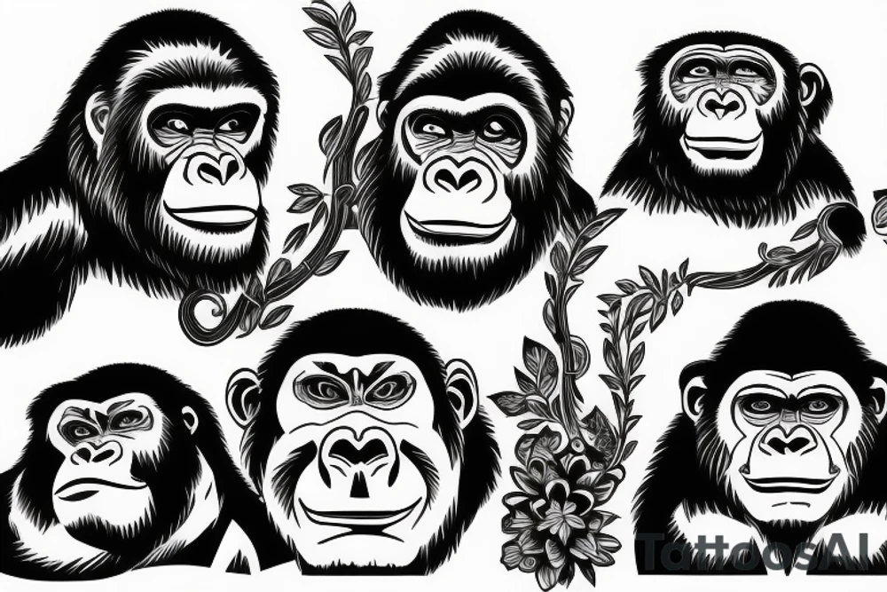 Gorilla's head tattoo idea