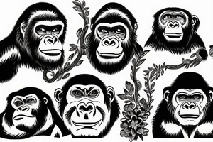 Gorilla's head tattoo idea