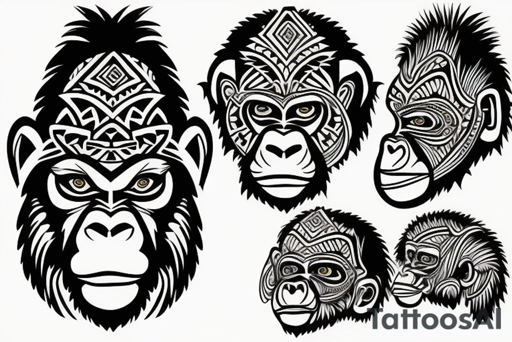 Gorilla's head tattoo idea