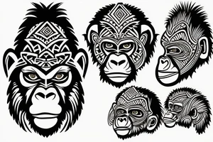 Gorilla's head tattoo idea