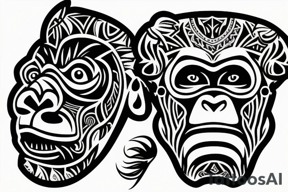 Gorilla's head tattoo idea
