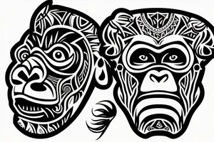 Gorilla's head tattoo idea
