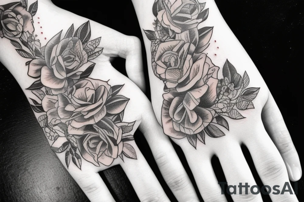 Full hand, boxer, girls, strong, slim tattoo idea