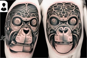 Gorilla's head tattoo idea