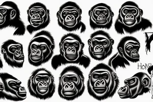 Gorilla's head tattoo idea