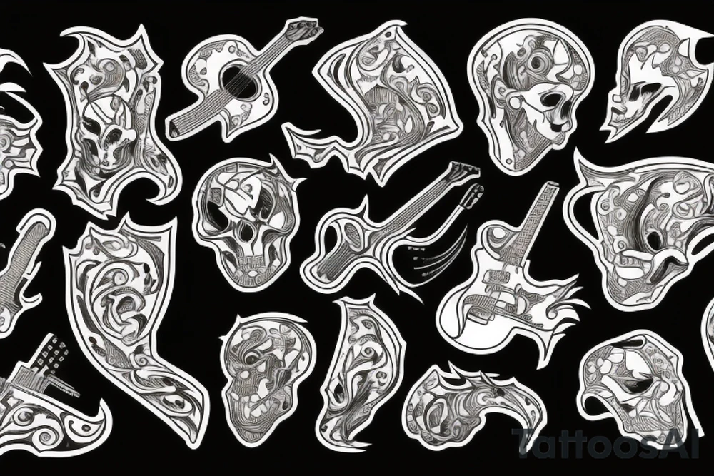 Guitar and fire tattoo idea