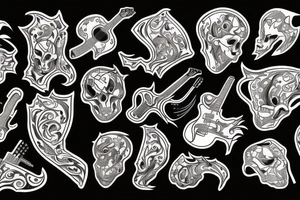 Guitar and fire tattoo idea