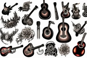Guitar and fire tattoo idea