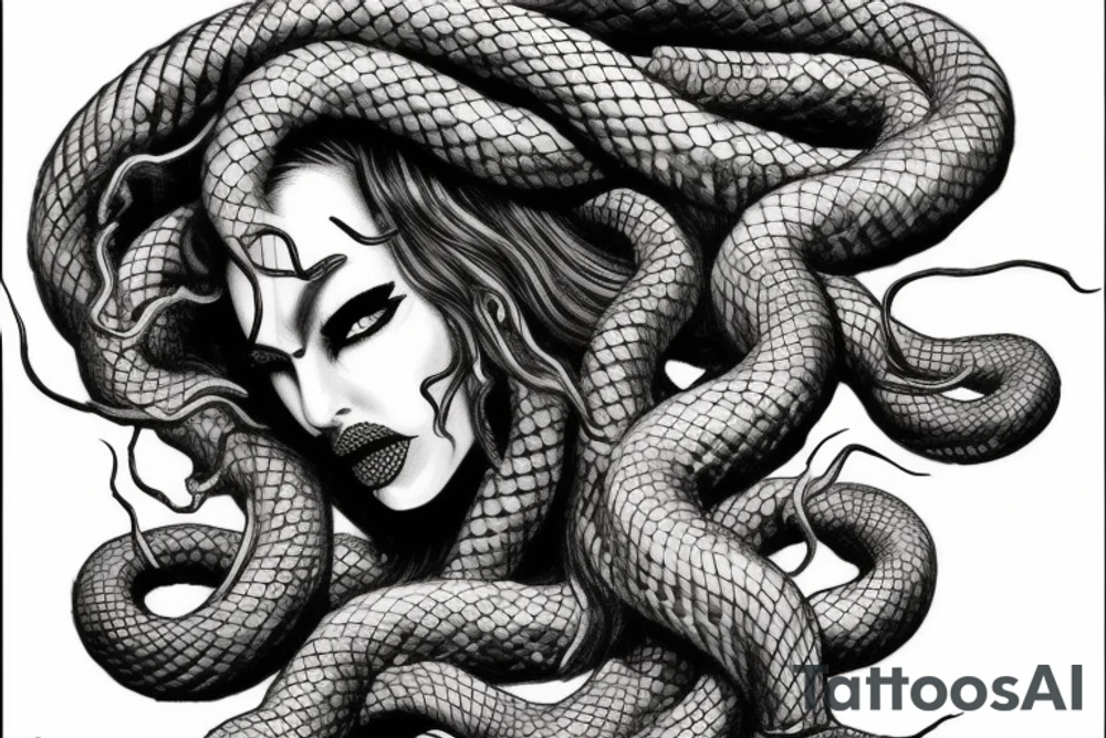 evil medusa gorgon tattoo idea