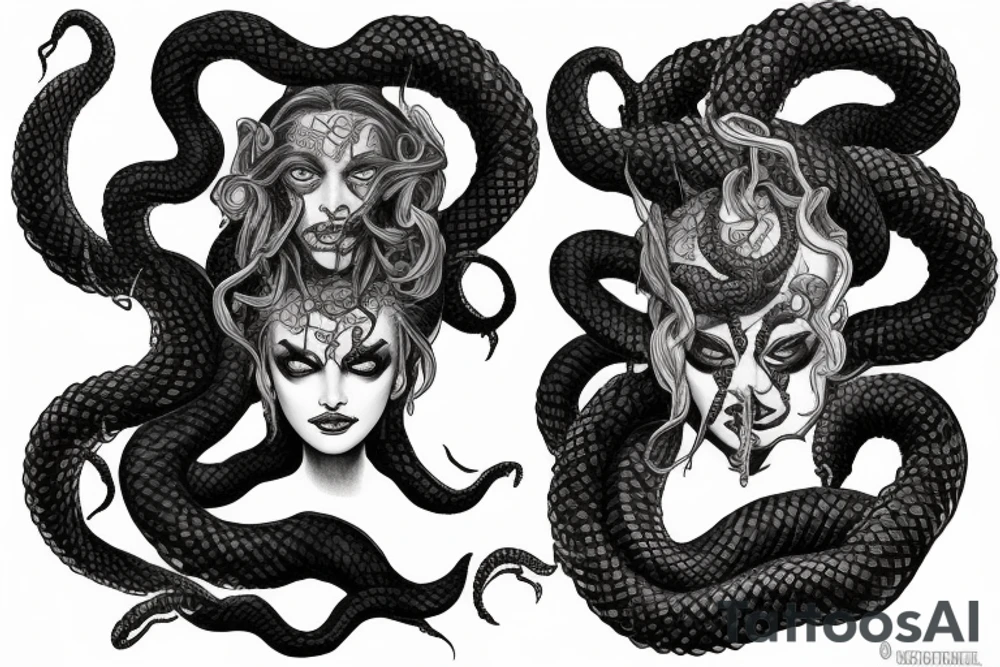 evil medusa gorgon tattoo idea