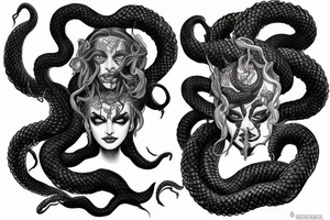 evil medusa gorgon tattoo idea