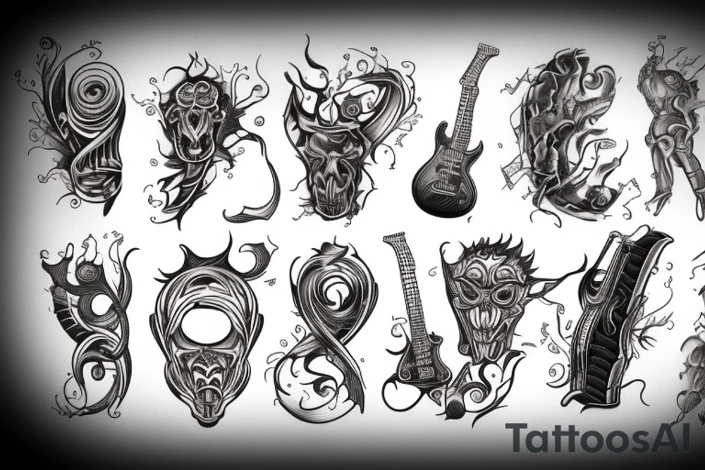Guitar grif and fire tattoo idea