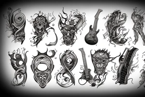 Guitar grif and fire tattoo idea