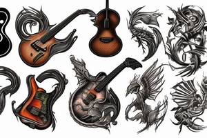 Guitar grif and fire tattoo idea