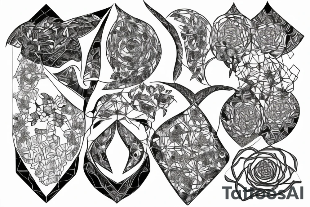 Bio morph mosaic of Penrose tattoo idea