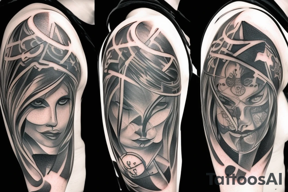 A mirror displaying both sides of a person, the good and the evil tattoo idea