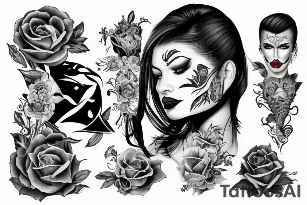 A mirror displaying both sides of a person, the good and the evil tattoo idea