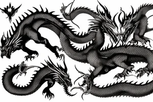 Dovahkiin fighting the dragon tattoo idea