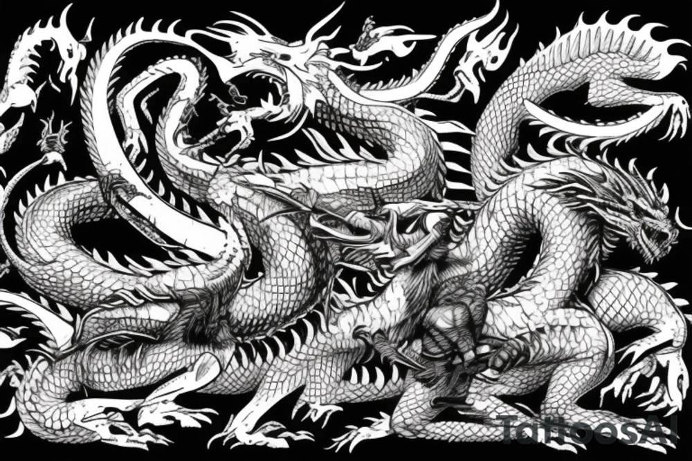 Dovahkiin fighting the dragon tattoo idea
