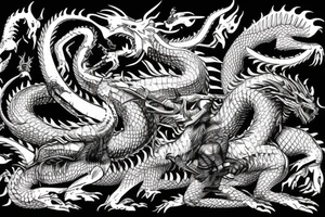 Dovahkiin fighting the dragon tattoo idea