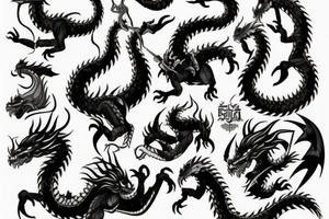 Dovahkiin fighting the dragon tattoo idea
