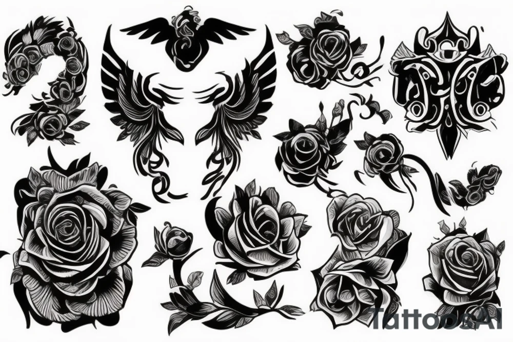 Лес с волком tattoo idea